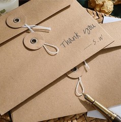 250gsm Kraft Paper Envelope Vintage Pockets Bulk medium, Brown-20