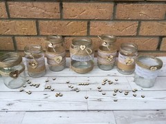 Rustic Wedding Jars Mixed Glass Table Centrepiece Love Heart Hessian Vintage X7