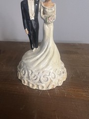 Vintage 1948 Coast Novelty Bride & Groom Wedding CAKE TOPPER Chalkware (chippy)