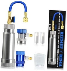 R1234YF & R134A AC Oil Dye Injector Kit with 2 Snaps Quick R134a+R1234yf