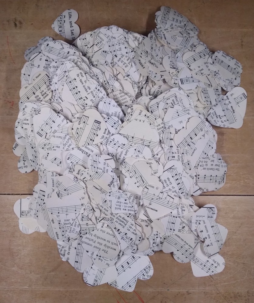 Heart Confetti 4,500+ Hearts Vintage Church Hymnal Book Wedding Party Decor