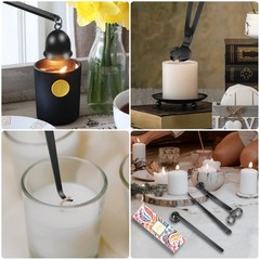 Saiveina 3 in 1 Candle Accessory Set, Wick Trimmer, 3pcs, Black