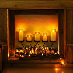 Flickering Flameless Candles, Battery Operated Acrylic LED Pillar Amber