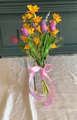 Custom made tulip and daisy bridal bouquet…you choose color