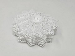 12 pcs Vintage White Plastic Lace Doily Filigree Nosegay Bouquet Flower Holders