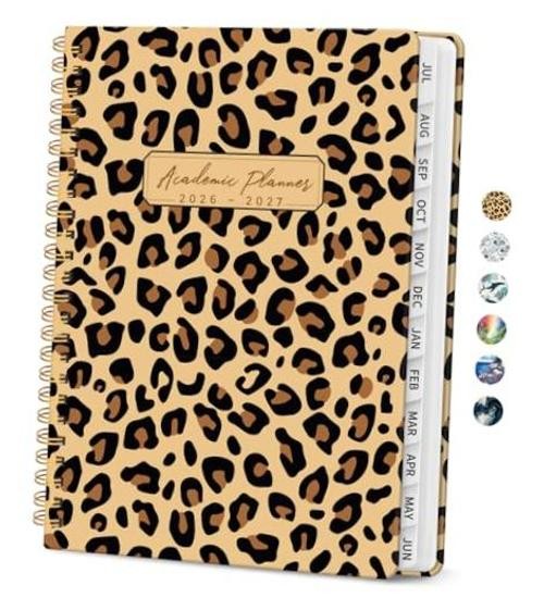 Planner 2026–2027, Weekly & Monthly Academic Organizer (6.3″x8.5″)a5 A-Leopard