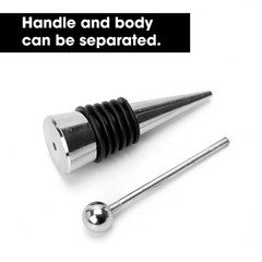 10PCS Beadable Wine Stoppers, Beaded Bottle Cap Zinc Alloy Silver+black