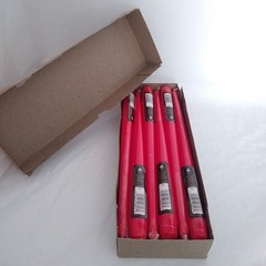 Vintage Red Taper Candles 12 Inch Pack of 12 Unscented Dinner Wedding Table Set