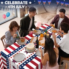 4th of July Decorations – Red White and Blue Tablecloth for Memorial Day – Fourt