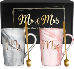 Wedding Gifts for Couples 2026 Mr and Mrs Mug Set Bridal Shower Engagement Ch…