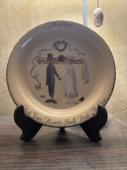 EUC ** No Chips Or Cracks! Decorative Marriage Plate With Stand