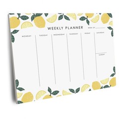 Weekly Planner Notepad – 9×7” inches, 52 tear off sheets – Undated Desk Pl