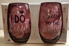 New Bride & I Do Crew Stemless Wine Glasses Bridal Party Gift Set Bridal Shower