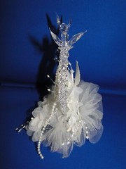 New Elegant Wedding Blown Glass Heart with Love Birds Cake top #20