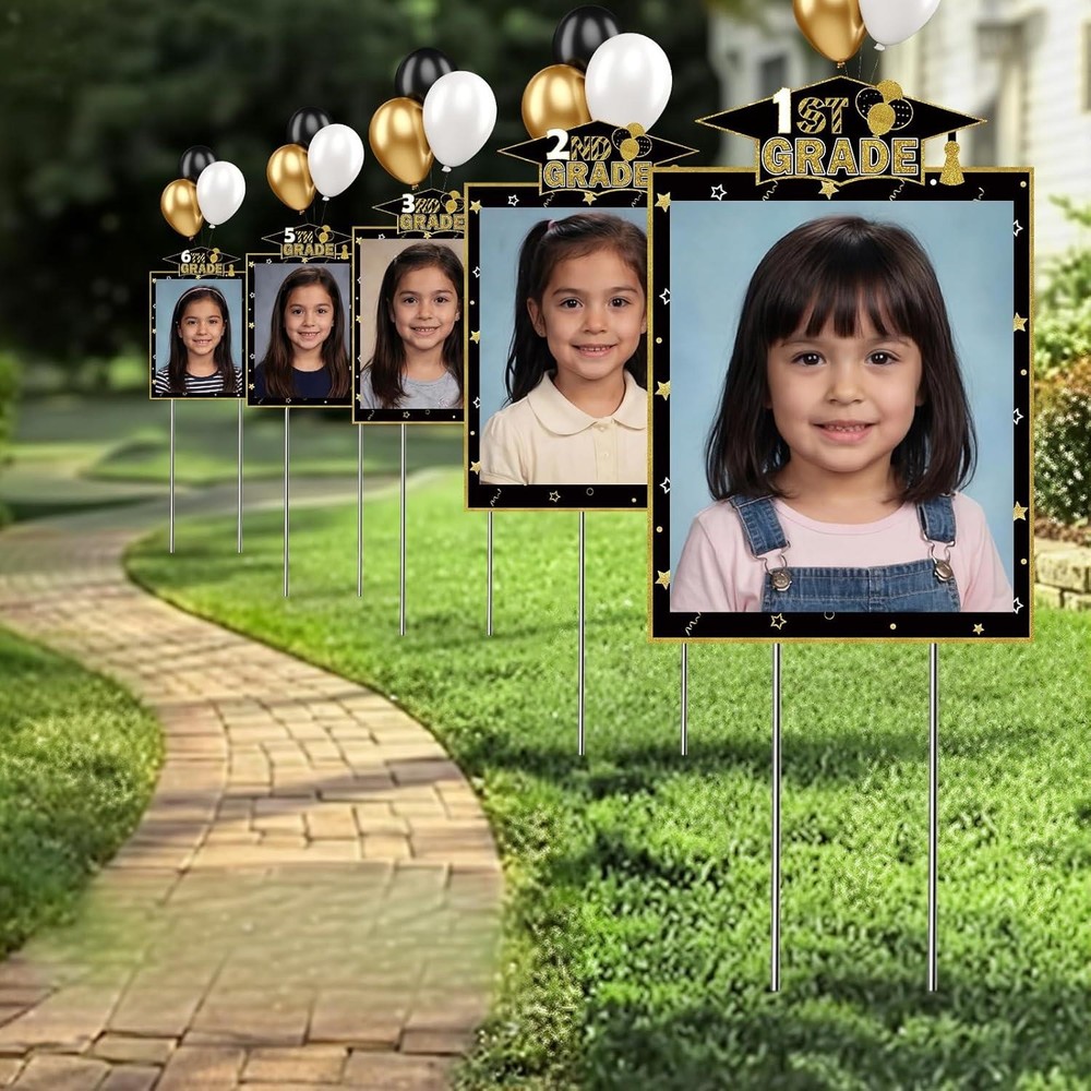 14 Pcs Large K-12 Graduation Photo Yard Sign Decorations 11 X 16 Inches