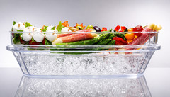 Chilled Appetizer Tray with Lid Ice Serving Platter for Parties 15 Inch