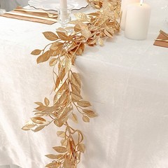 6 ft Metallic Gold Artificial Magnolia Foliage Hanging Leaves Garland Events