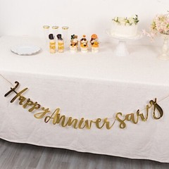 10 feet Gold Metallic Happy Anniversary Paper Hanging Party GARLAND Events Home