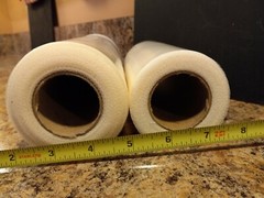 2 Spools Darice Tulle Size: 9″ x 50 Yards Size: 6″ x 30+ Yards 100% Nylon Ivory