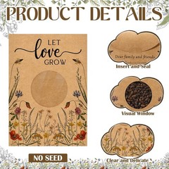 100 Pcs Let Love Grow Seed Packets Cool Wedding Favors for Guests Kraft Envelope