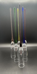 Beautiful Hand blown Colorful Crystal Footless Long Stem Champagne Flutes & Vase