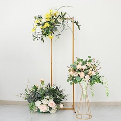 6 ft GOLD Rectangular Metal Floral Display Frame Wedding BACKDROP STAND Party