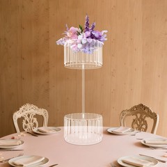 30*75cm Acrylic Flower Rack,2-tier Flower Stand With Hanging Pendants Forwedding