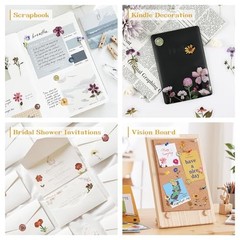 Dizdkizd 320Pcs Transparent Flower & Wax Seal Stickers – Multicolored