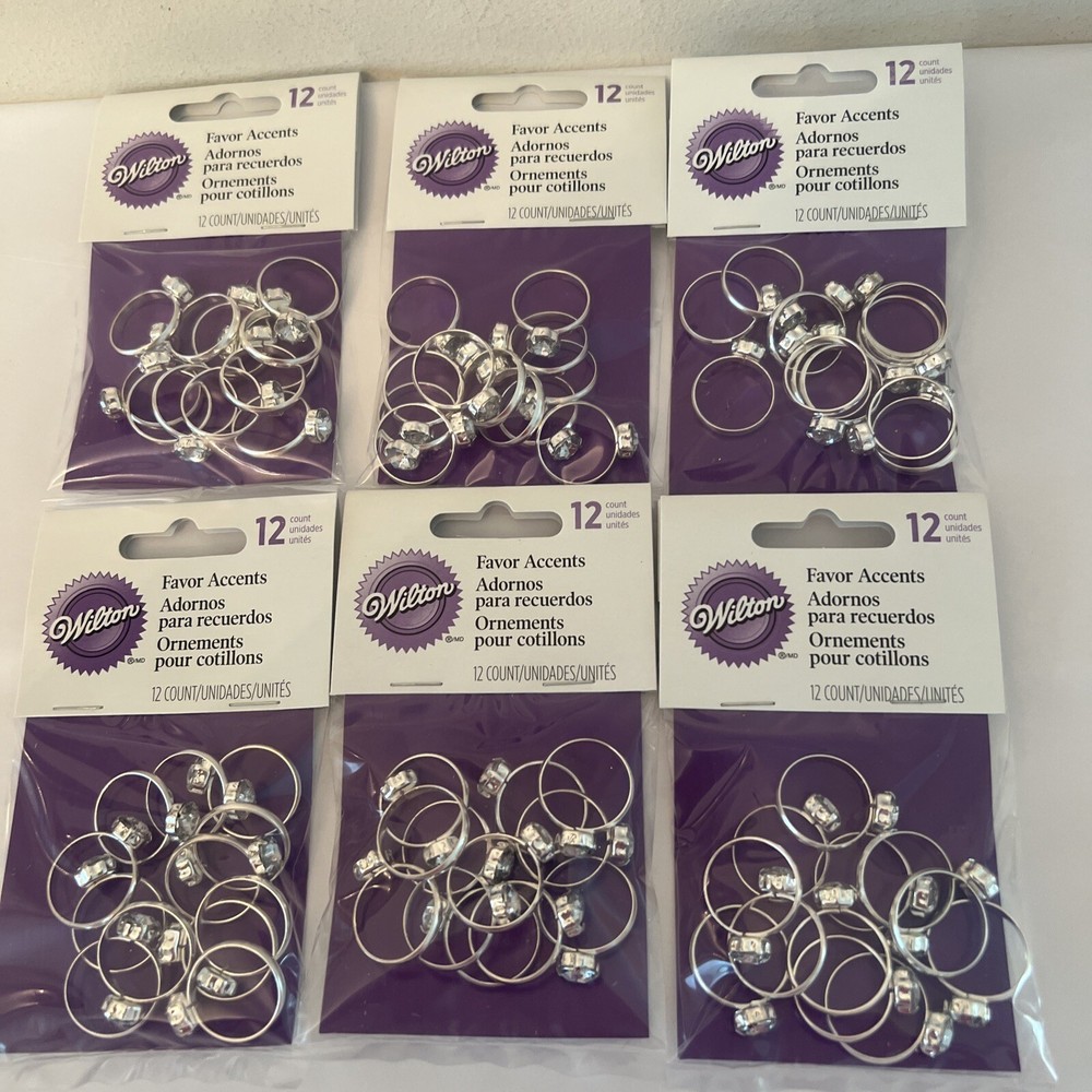 72 Wilton Novelty Diamond Engagement Ring Wedding Favors Embellishments – NEW!