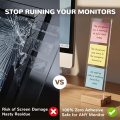 Kaulipoa 2-Pack Monitor Memo Board & Sticky 12.2 inches x 3 inches, White