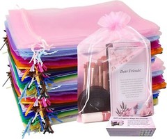 Daszui 60Pcs Organza Bags 8×12 Inches Mixed Color with Drawstring Favor Bags,…
