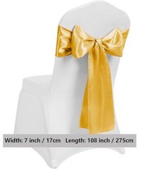 Chair Sashes Pack Sashes for Chairs Covers for Christmas Wedding Party 50 Gold