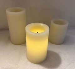 3pk 6″ x 3″ LED Flameless Black Wick Candle Cream – Threshold Read