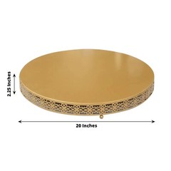 20 in Gold Metal Fleur De Lis Round CAKE STAND Dessert Display Pedestal Party