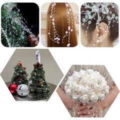 Silver String Garland for 100-Feet Artificial Pearl Beads