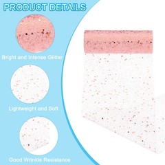 Tulle Fabric Rolls 6″ by 10 Yards Fabric Spool Tulle for DIY, Rose Gold