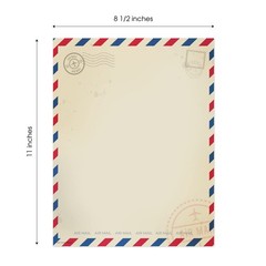 Vintage Air Mail Letterhead / 50 Sheets 8.5″ x x 11″,