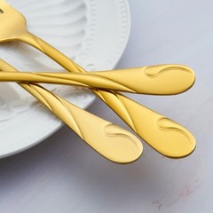 Gold Dinner Fork Set, Seeshine 7.8-inch Stainless Steel Shiny Gold Metal Tabl…