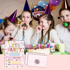 Patch Letter Invitation, 5×8 inches Girls Birthday Invitations, 20 pcs Patch …
