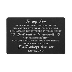 DEGASKEN To My Son Gifts Wallet Card from Dad, Encouragement 03 Son from Dad