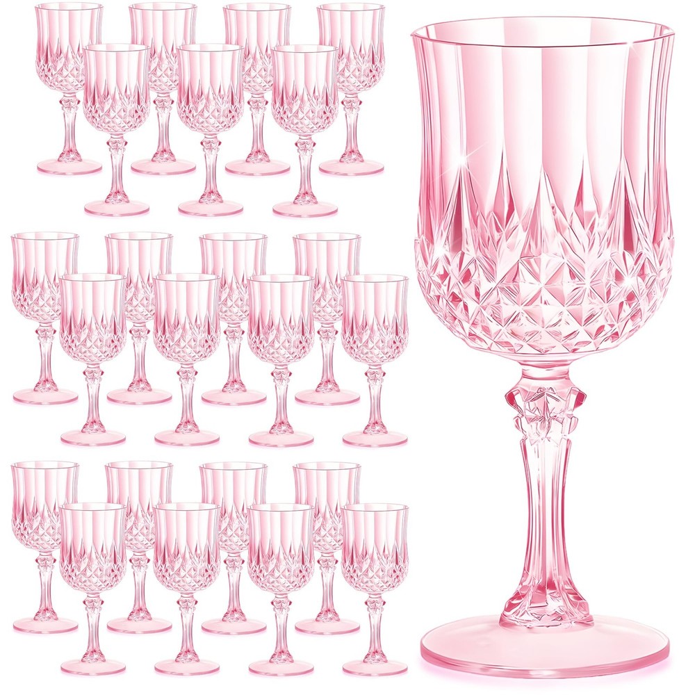 7OZ Plastic Wine Glasses, Disposable Goblets Drinking Glasses Crystal Vintage…
