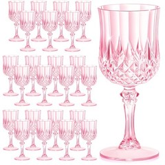 7OZ Plastic Wine Glasses, Disposable Goblets Drinking Glasses Crystal Vintage…