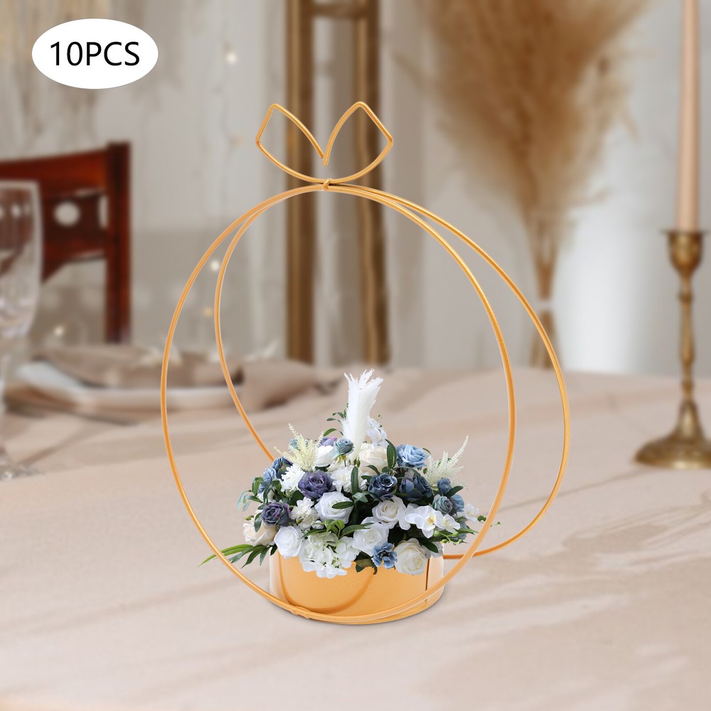 10* Metal Geometric Plant Rack Wedding Party Flowers Basket Gold Table Decor US