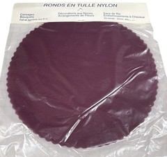 100 pcs 9″ Scalloped Nylon Tulle CIRCLES for Wedding Baby Party Favors Burgundy