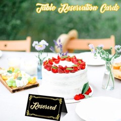 100 Pcs Black Place Cards and Gold Pen for Weddings, Name with Gold…