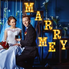 Roowest Marry Me Letters Light Proposal Decorations Set Includes 6.3″, Yellow
