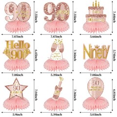 Turypaty Pink Rose Gold 90th Birthday Tabletop size,