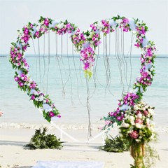 Heart Shaped White Metal Wedding Flower Balloon Arch Stand Frame Garden Trellis