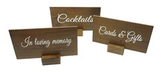 Wooden Wedding Ceremony Signs In Loving Memory Cocktails Cards & Gifts 3pc Set