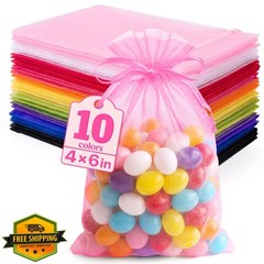 ANZNKU Organza Bags Multi 4×6 Inch Bulk Pack